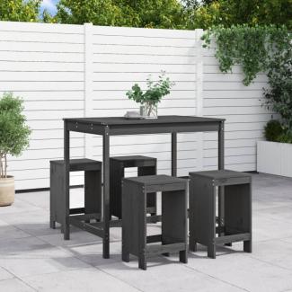 vidaXL 5-tlg. Gartenbar-Set Grau Massivholz Kiefer 3157747