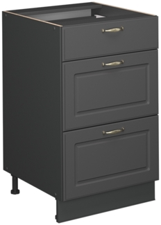 Küchenunterschrank Fame-Line Anthrazit-Gold Landhaus 50 cm ohne Arbeitsplatte Vicco