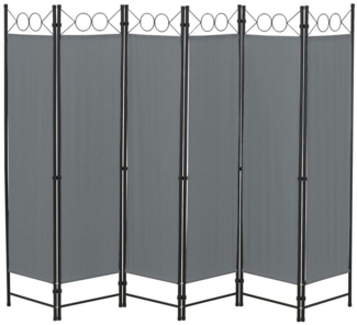 Raumteiler Saragossa 6-teilig 240x171 cm Dunkelgrau en. casa