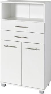 Schildmeyer Midischrank Palermo, Made in Germany Breite 60 cm, verstellbarer Einlegeboden, Metallgriffe, 2 Schubkästen