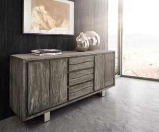 Sideboard Live-Edge 172 cm Akazie Platin 3 Schübe 4 Türen