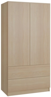 Beautysofa Kleiderschrank Zweitüriger mit Schiebetüren LOOK Erhältlich mit oder ohne Schubladen, Farbvarianten