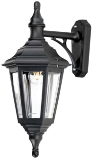 Außenleuchte, Wandlampe, Schwarz, H 46 cm