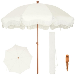 PHI VILLA Sonnenschirm, ideal für Strand- und Gartenaktivitäten, Stabiler Sonnenschirme für Sand mit Neigepfosten UV-Schutz 50+