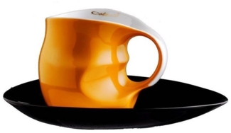 Colani Tasse Luigi Colani Kaffee-/ Cappuccinotasse + Untertasse, Serie "ab ovo", Porzellan, Kaffeeserie "ab ovo"