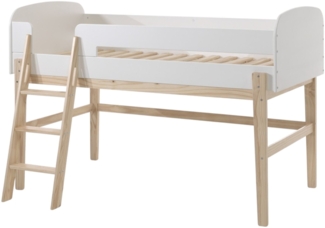 Spielbett Karilynn 204x129x126 MDF+Massivholz Weiß