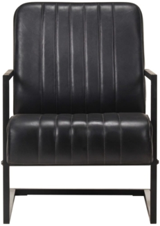 vidaXL Freischwinger Sessel Schwarz Echtleder 321856