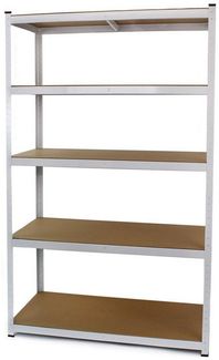 RAMROXX Lagerregal, Stahl, Weiß, 200 x 120 x 60 cm