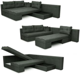 VitaliSpa Ecksofa MILTON Schlaffunktion Couch Schlafsofa Bett Bettkasten Taschenfederkern Sofa XXL