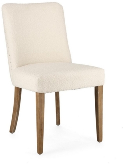 Bizzotto Stuhl Beatriz aus Bouclé-Stoff, Creme