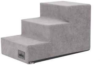 Bjird Haustiertreppe Savoy 50x30 cm, 60x40 cm (3 - 4 Stufen), Bezug abnehmbar und waschbar, Antirutsch