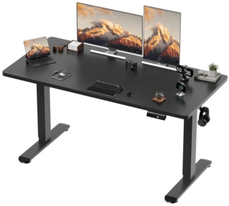 HOMALL Schreibtisch Höhenverstellbarer Elektrisch Schreibtisch, Vierteilige Tischplatte (Große Größe 140*70cm 160/180*80cm, mit USB-Ladeanschluss, einstellbare 3-stufige Höhe)