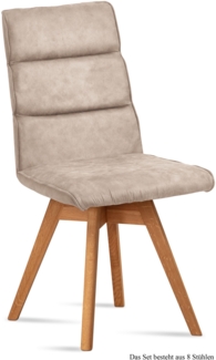 Esszimmerstuhl drehbar (8er-Set) Doris 47 x 92 x 60 Eiche geölt/Natur