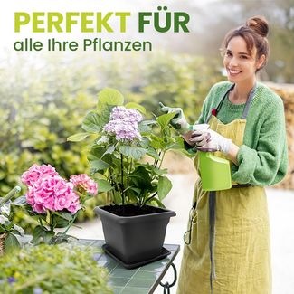 Centi Pflanzkübel XXL Pflanzkübel mit Untersetzer anthrazit (2er-Set)