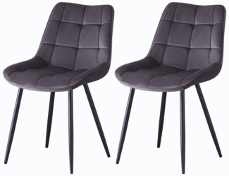 JYMTOM Esszimmerstuhl 2er-Set gepolsterte Stühle mit Rückenlehne und Metallbeinen (2 St), mit Samt-Bezug, für Bar, Küche, Esszimmer Restaurant und Schlafzimmer