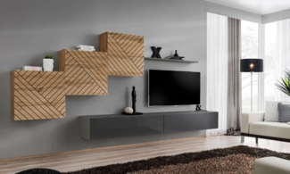 99rooms Swotch X L Wohnwand Wotan Eiche Graphit