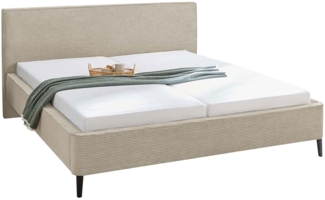 Polsterbett Liane / Lisa , Stoff , Beige , 202 x 101 x 221 cm