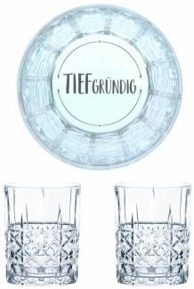 Nachtmann Whiskyglas Gravur Tiefgründig, Whiskeygläser Set, Gravur, Geschenk, Kristallglas, 345 ml, 2er Set