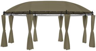 vidaXL Pavillon mit Vorhängen 520x349x255 cm Taupe 180 g/m² 312231