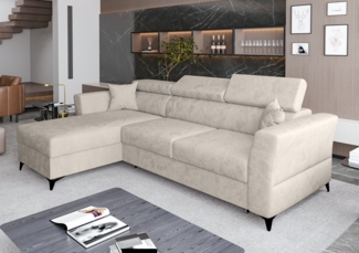 AX LIVING Ecksofa klein mit Schlaffunktion Ribella – 265 cm breit, Beige Links