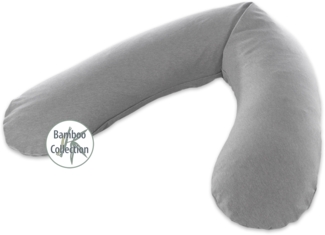 Theraline Stillkissen 190cm inkl. Bezug Melange mittelgrau Mikroperlenfüllung
