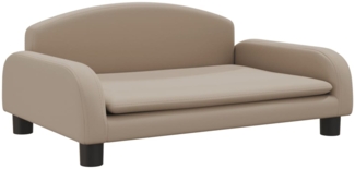 vidaXL Hundebett, Kunstleder, Cappuccino, 70 x 45 x 30 cm