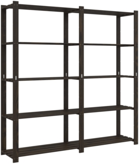 vidaXL Lagerregal mit 5 Böden Schwarz 170x38x170 cm Massivholz Kiefer 373406