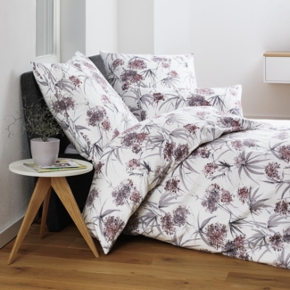 Janine Flanell Bettwäsche Chinchilla S 78066-05 Blumen Gräser 135x200