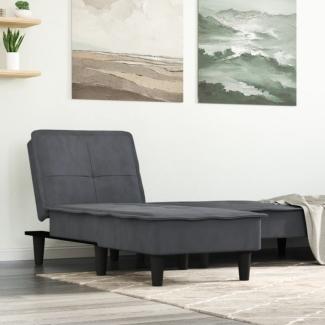 Chaiselongue Dunkelgrau Samt (Farbe: Grau)
