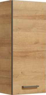 Saphir Hängeschrank Quickset 919 Badschrank 30 cm breit mit 1 Tür und 2 Glas-Einlegeböden Badezimmer-Hängeschrank inkl. Türdämpfer, Griffe in Grau