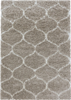 Hochflor Teppich Serena Läufer - 80x150 cm - Beige