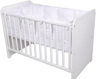 Lorelli Babybett-Nestchen 4-teilig rundum, Babybett 120x60 cm, 100% Baumwolle weiß