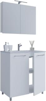 Gilos Bad Möbel Set Waschbecken Unterschrank Wandspiegel Badezimmer Waschtisch