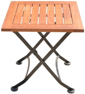 Lomadox Gartentisch GARDA-120, Beistelltisch Tisch 45/45/45 cm Eukalyptus klappbar Klapptisch Garten