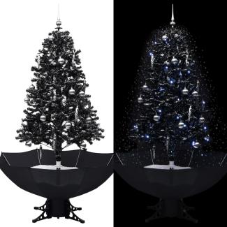 vidaXL Schneiender Weihnachtsbaum mit Schirmfuß Schwarz 170 cm PVC 289933