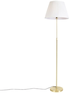 Qazqa Stehlampe Parte fl, ohne Leuchtmittel, E27, Crème, Landhaus / Rustikal, Stahl, 1-flammig