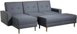 Schlafsofa Kaula Bezug Flachgewebe Erle natur / denim 23018