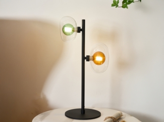 ECO Light 9460 L-2 COL Tischleuchte URANUS 2-flammig grün amber