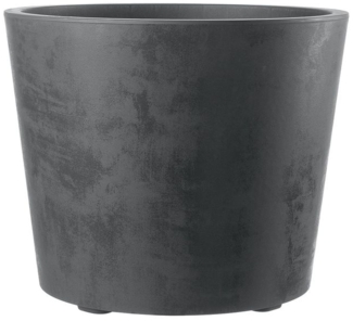 Rollbarer XL Pflanzkübel Millennium 80 Liter in Anthrazit mit Tolle Naturstein Optik, Maße: 59x59x49 cm