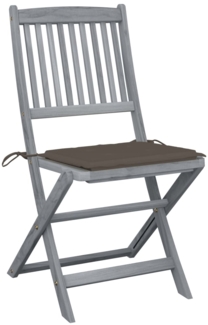 vidaXL Klappbare Gartenstühle 4 Stk. mit Kissen Massivholz Akazie 3064571