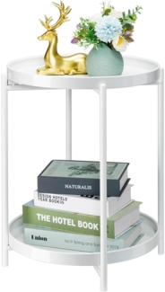 Danpinera 2-stöckiger Metall Beistelltisch herausnehmbaren Tabletts