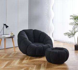 alesvelt Drehsessel Kürbis Sessel 360° Drehfunktion Relaxsessel inkl. Hocker (Set, 2-St), 360° Drehfunktion
