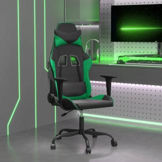 vidaXL Gaming-Stuhl mit Massagefunktion Schwarz und Grün Kunstleder 345402