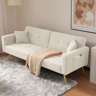 OKWISH Schlafsofa mit Bettfunktion, Bettsofa,Klappsofa,Gästebett, verstellbarem Winkel