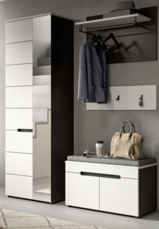 Garderobe Set 4-tlg. Cooper in weiß und grau 160 cm