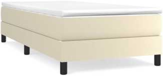 vidaXL Boxspringbett mit Matratze Creme 100x200 cm Kunstleder 3144245