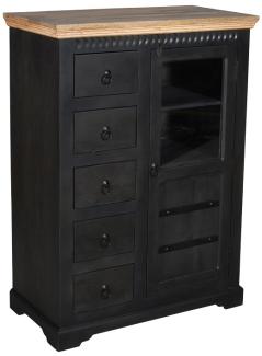 Highboard 95x131cm 'Mumbai' Mango natur & schwarz