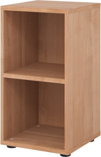 bümö Regal Nussbaum, Standregal aus Holz für 2 Ordnerhöhen - Bücherregal klein 40 cm schmal, Aktenregal für Ordner & Bücher, kleines Büroregal, Holzregal, Ordnerregal, Buchregal Dachschräge, 924RE-N