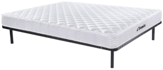 Vente-unique - Federkernmatratze-Lattenrost-Set - Memory Schaum - 140 x 190 cm - Stärke 15 cm - 1 Zone - Härtegrad 2 - WOLKENLOS von YSMÉE