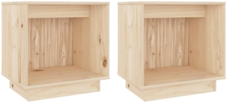 2er-Set Nachttische, Nachtschränke 40x30x40 cm Massivholz Kiefer